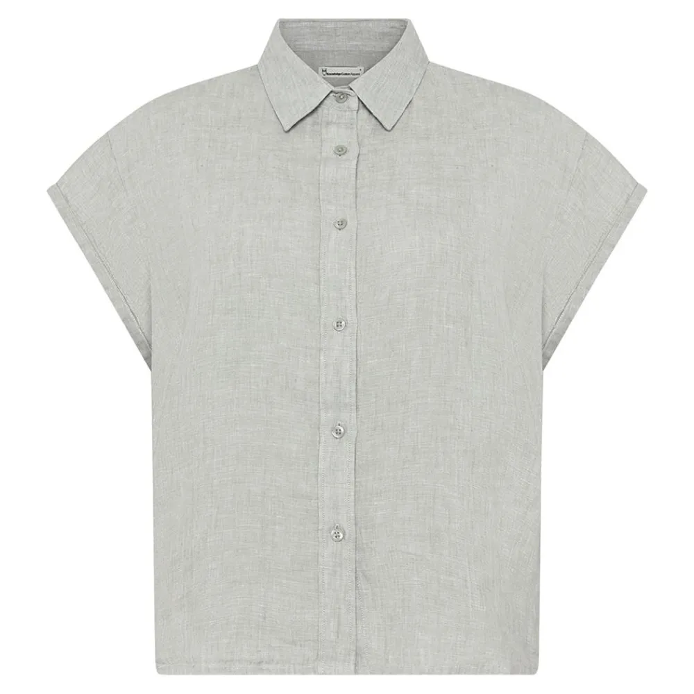 Clearance Knowledge Cotton ASTER fold up short sleeve linen shirt Dam