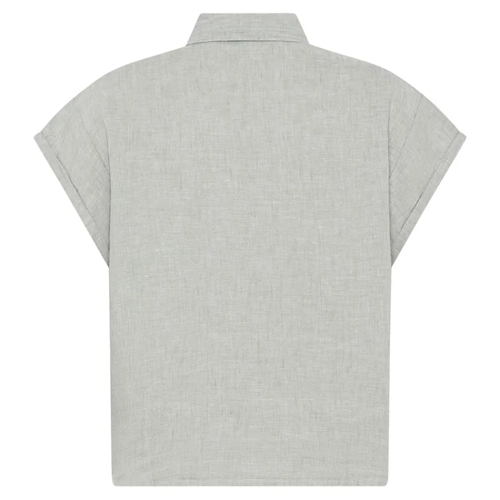 Clearance Knowledge Cotton ASTER fold up short sleeve linen shirt Dam