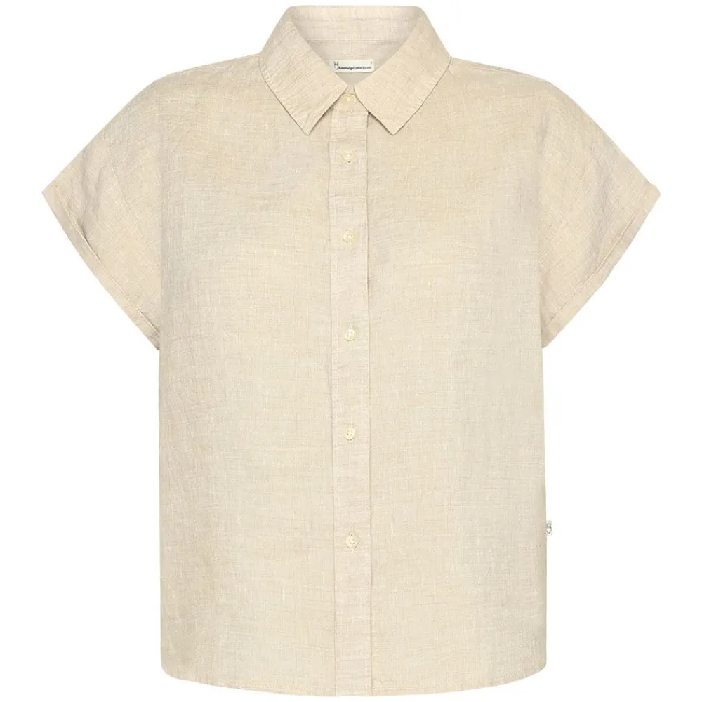 Allt Under Linnekläder|Linneskjortor & Linneblusar | Knowledge Cotton Aster Fod Up Short Seeve inen Shirt Dam