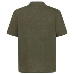 Knowledge Cotton Box Fit Short Sleeved Linen Shirt Herr