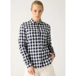 Allt Under Överdelar|Skjortor & Blusar | Knowledge Cotton Check ong Seeved Shirt Dam