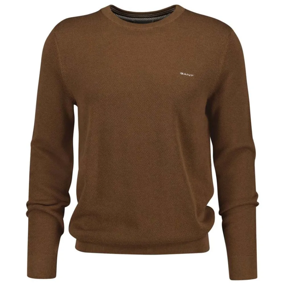 Sale GANT Cotton Pique Crew Neck Herr