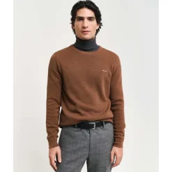 Sale GANT Cotton Pique Crew Neck Herr