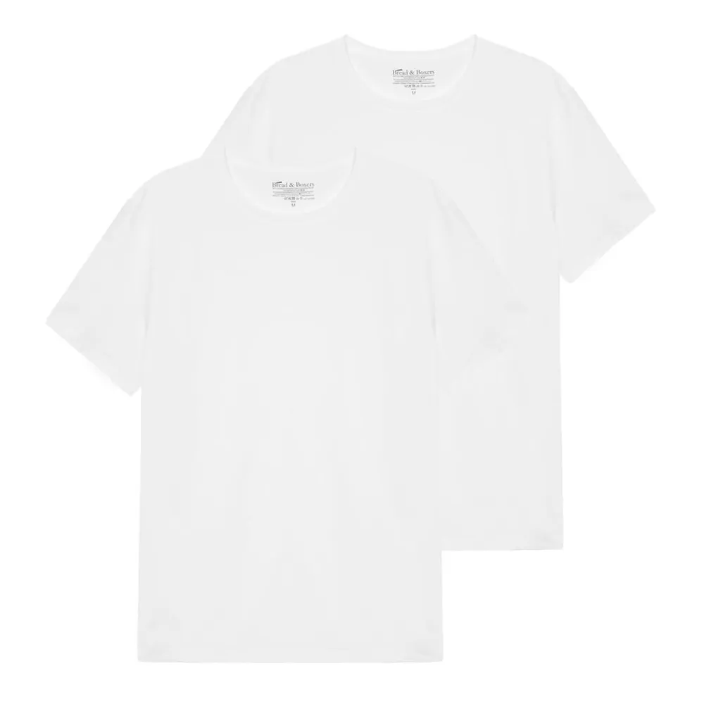 Allt Under Överdelar | Bread & Boxers Crew-Neck Cotton tretch 2-Pack Herr