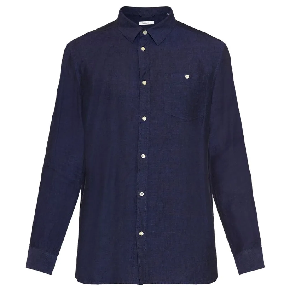 Knowledge Cotton Custom fit linen shirt GOTS/Vegan Herr