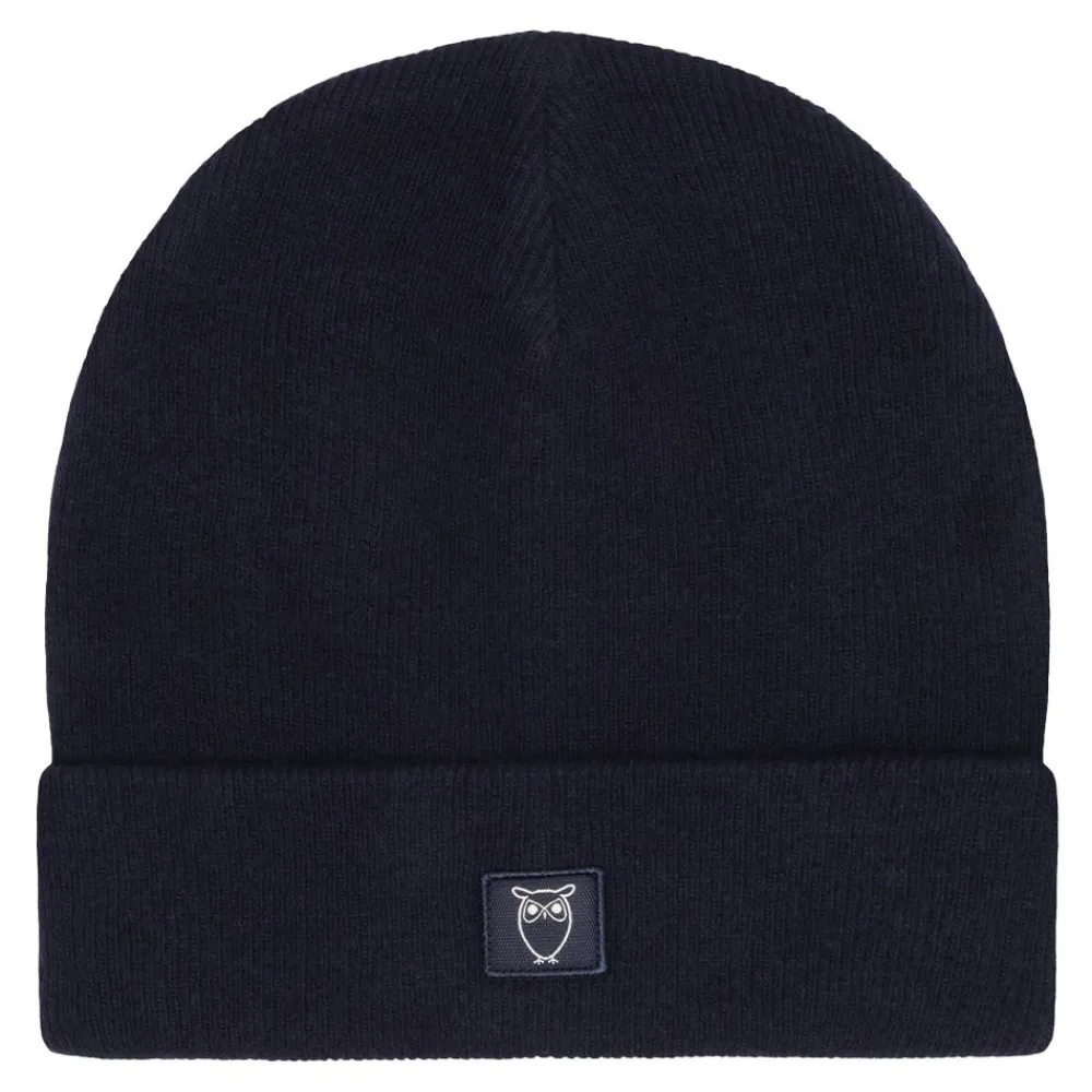 Knowledge Cotton Double layer wool beanie - GOTS