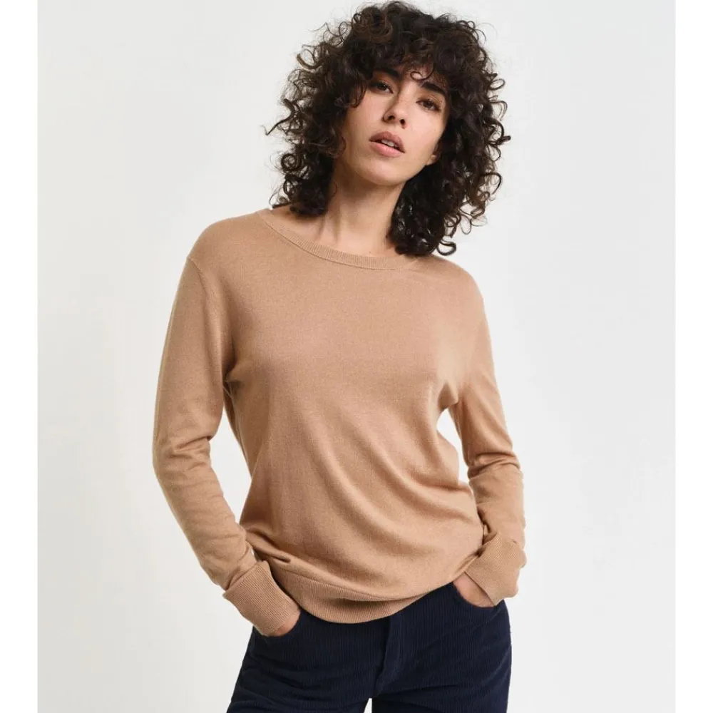 Discount GANT Fine Knit Crew Neck Dam