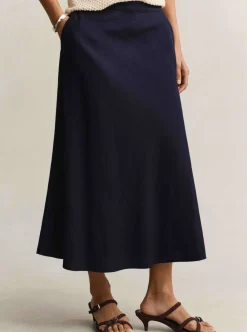 GANT FLARED LINEN BLEND SKIRT DAM