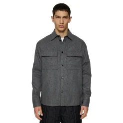 Outlet J.Lindeberg Flat Wool Overshirt Herr