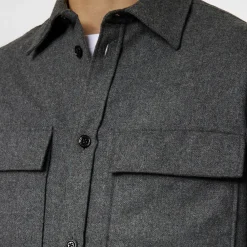 Outlet J.Lindeberg Flat Wool Overshirt Herr