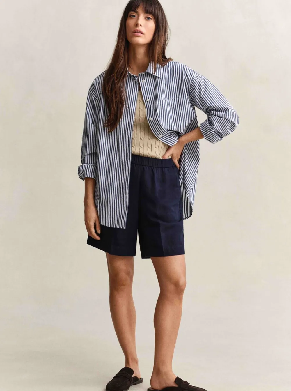 Allt Under Linnekläder|Linneshorts | GANT LINEN BLEND PULL ON SHORTS DAM