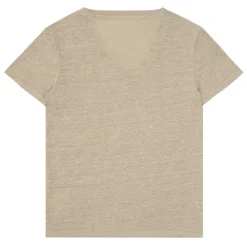 Hot Knowledge Cotton Linen v-neck t-shirt dam