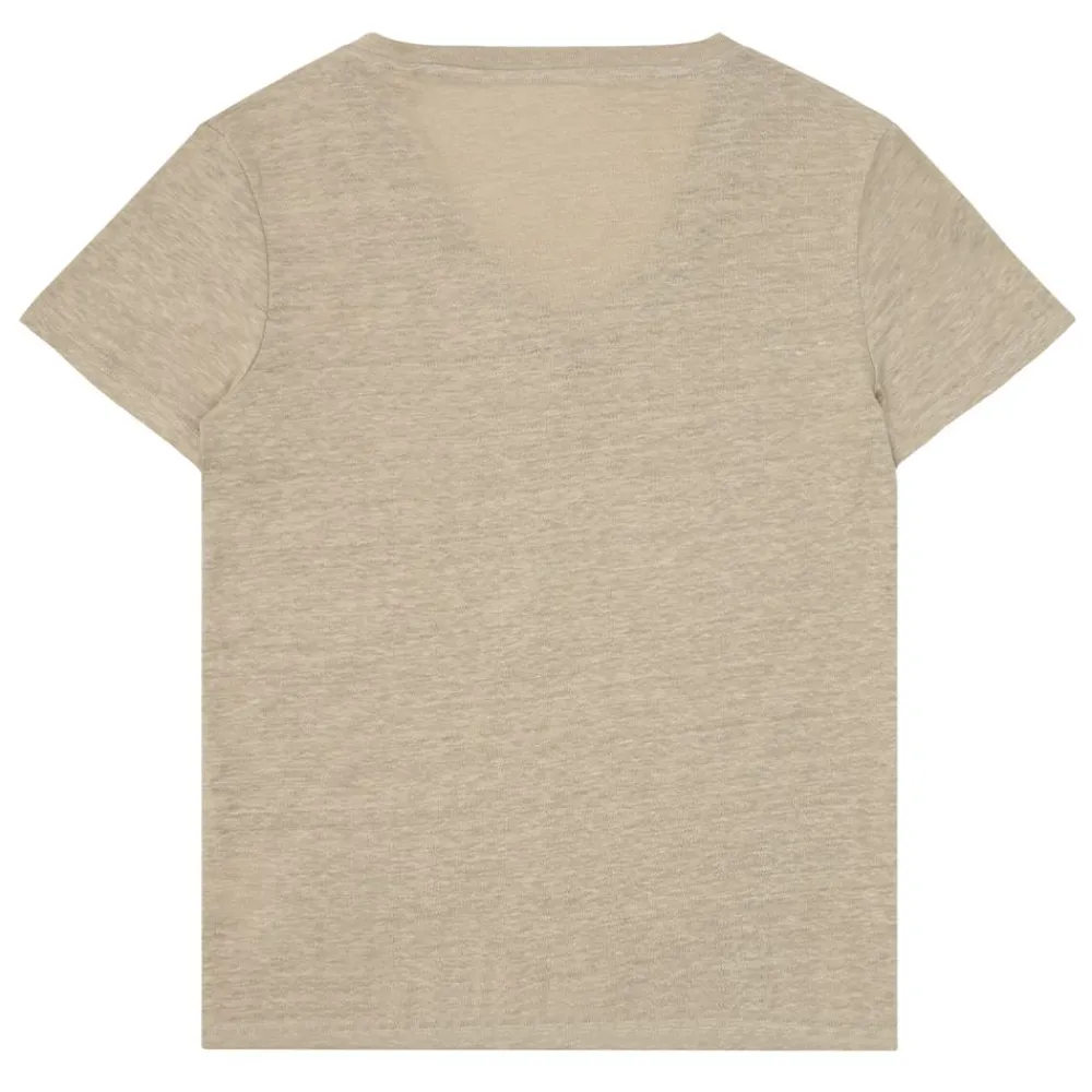 Hot Knowledge Cotton Linen v-neck t-shirt dam