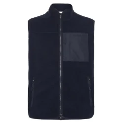 Clearance Knowledge Cotton Loose Fit Zip Fleece Vest GRS/Vegan herr