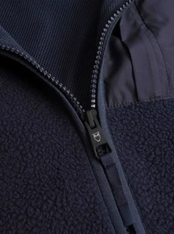 Clearance Knowledge Cotton Loose Fit Zip Fleece Vest GRS/Vegan herr