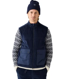 Clearance Knowledge Cotton Organic Cotton Corduroy Vest GOTS herr