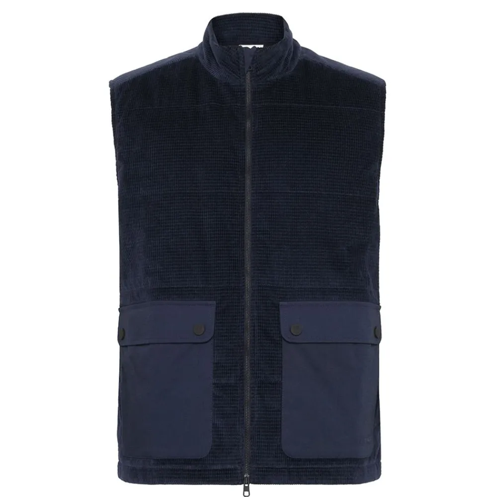 Clearance Knowledge Cotton Organic Cotton Corduroy Vest GOTS herr