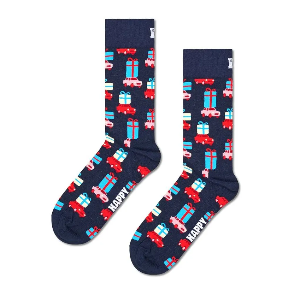 Hot Happy Socks 3-Pack Holiday Navy Socks Gift Set