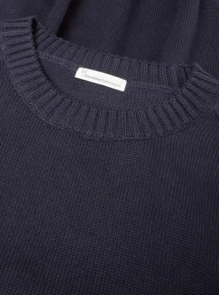 Online Knowledge Cotton Plain knitted crew neck - GOTS/Vegan herr