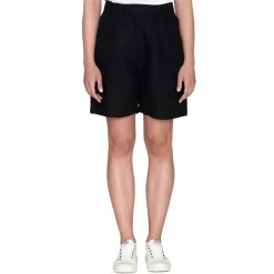 New Knowledge Cotton Posey Wide High-Rise Linen Shorts Dam