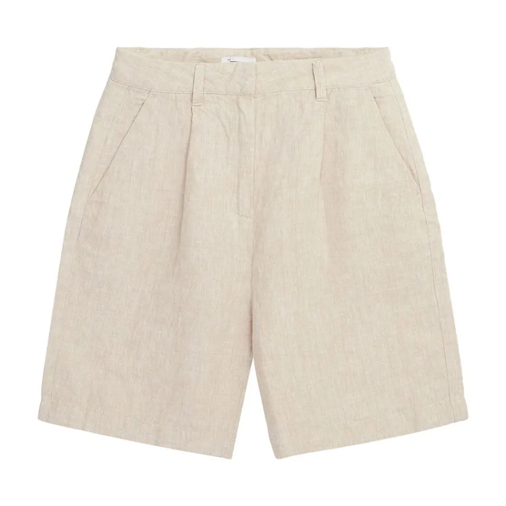 Allt Under Nederdelar|Shorts | Knowledge Cotton Poey Wide High-Rie inen hort Da