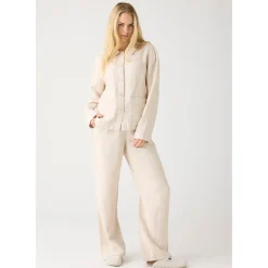 Discount Knowledge Cotton Posey Wide Mid-Rise Linen Pants Dam