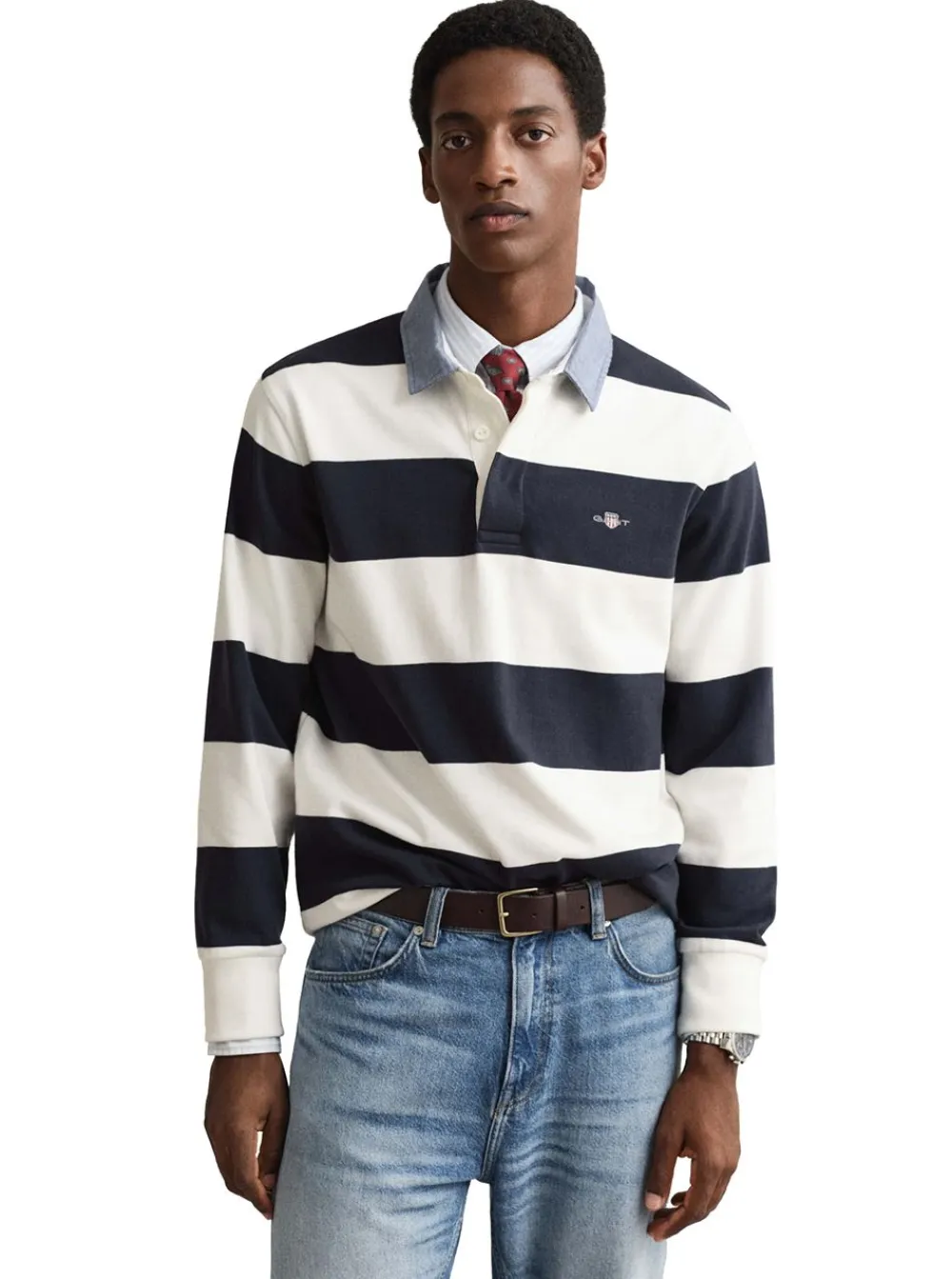 Clearance GANT REGULAR CHAMBRAY STRIPE HEAVY RUGGER HERR