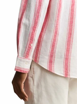 Outlet GANT REGULAR COTTON LINEN STRIPE SHIRT HERR