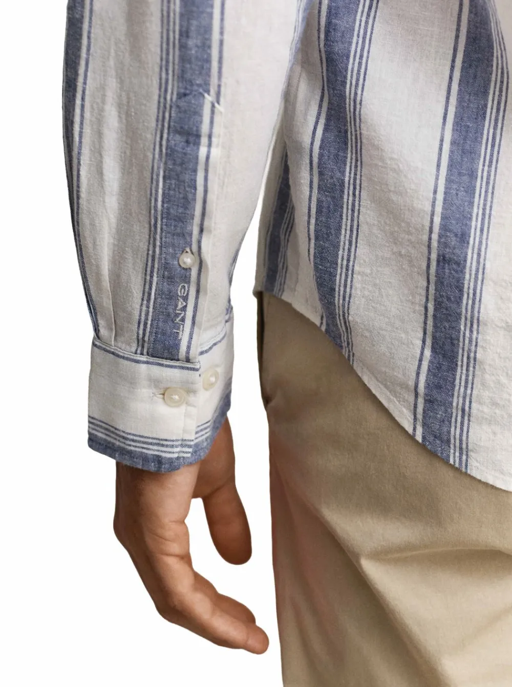 Outlet GANT REGULAR COTTON LINEN STRIPE SHIRT HERR
