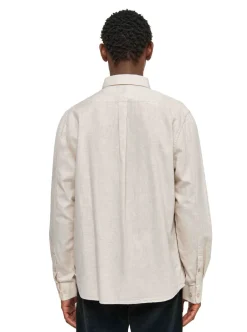 Hot Knowledge Cotton Regular fit melangé flannel shirt - GOTS/Vegan herr