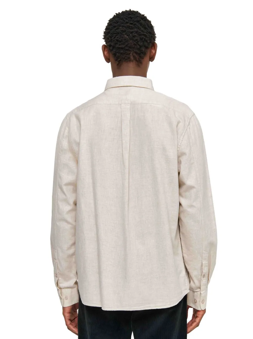Hot Knowledge Cotton Regular fit melangé flannel shirt - GOTS/Vegan herr