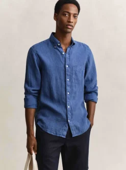 New GANT REGULAR GARMENT DYED LINEN SHIRT HERR