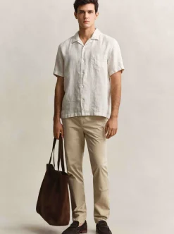Skjortor|Allt Under Överdelar | GANT REGUAR GARENT DYED INEN SS CAP SHIRT HERR