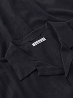 Knowledge Cotton Relaxed Linen-mix short sleeve shirt herr