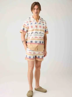 Clearance Knowledge Cotton Relaxed print short sleeve shirt