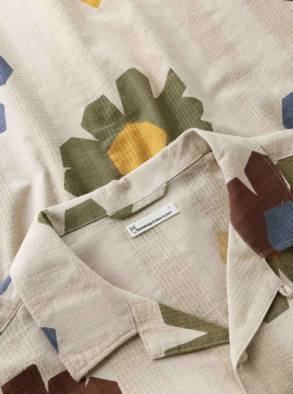 Skjortor|Allt Under Överdelar | Knowledge Cotton Reaxed print hort eeve hirt herr