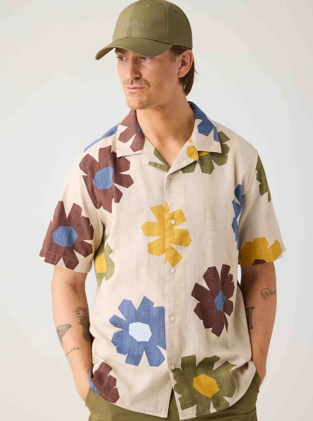 Skjortor|Allt Under Överdelar | Knowledge Cotton Reaxed print hort eeve hirt herr