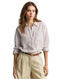 Allt Under Överdelar|Skjortor & Blusar | GANT REL STRIPED LINEN LS SHIRT DAM