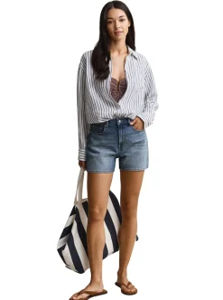 Allt Under Linnekläder|Linneskjortor & Linneblusar | GANT REL STRIPED LINEN LS SHIRT DAM