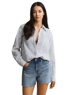 Allt Under Linnekläder|Linneskjortor & Linneblusar | GANT REL STRIPED LINEN LS SHIRT DAM