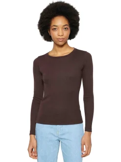 Discount Knowledge Cotton Rib Scoop neck long sleeved - GOTS/Vegan dam