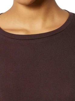 Discount Knowledge Cotton Rib Scoop neck long sleeved - GOTS/Vegan dam