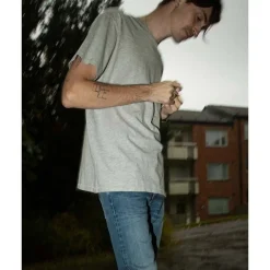 Hot Nudie Jeans Roffe Melange T-Shirt Herr