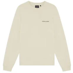 New Lyle & Scott Script Brushback Crew Neck Sweatshirt herr