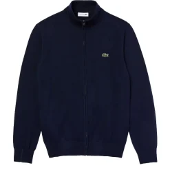 Hot Lacoste Stand-Up Collar Organic Cotton Zippered Sweater Herr