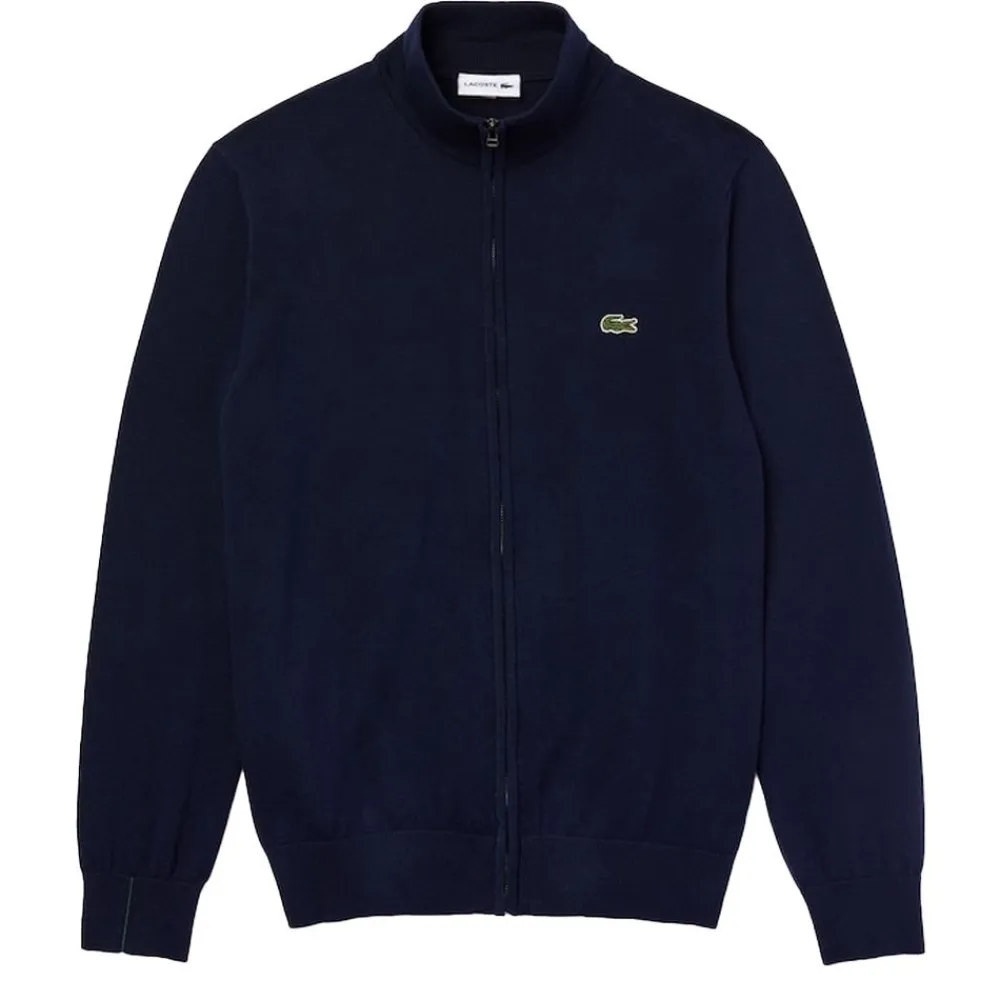 Hot Lacoste Stand-Up Collar Organic Cotton Zippered Sweater Herr