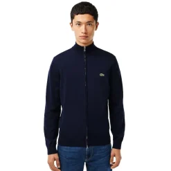 Hot Lacoste Stand-Up Collar Organic Cotton Zippered Sweater Herr