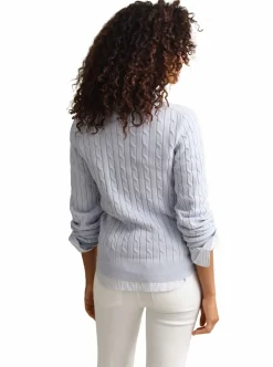 New GANT STRETCH COTTON CABLE C-NECK DAM