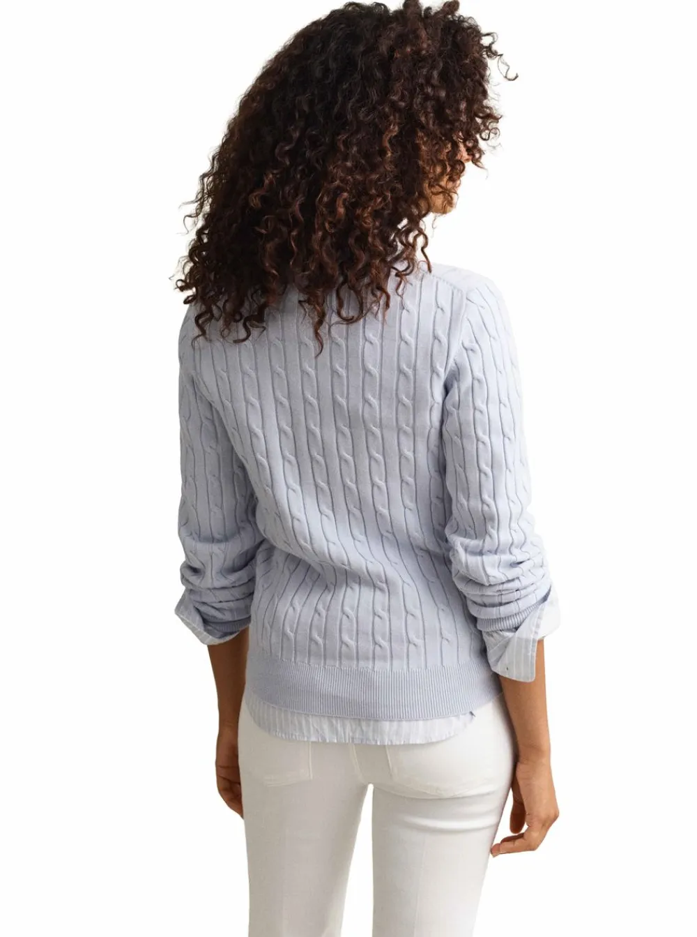 New GANT STRETCH COTTON CABLE C-NECK DAM
