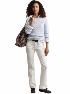 New GANT STRETCH COTTON CABLE C-NECK DAM